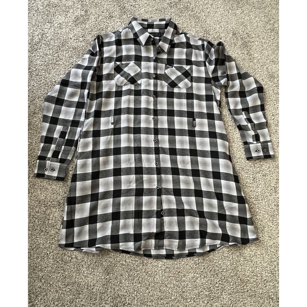 Dixxon flannel co long sleeve flannel belted dress womens size XL *belt missing*